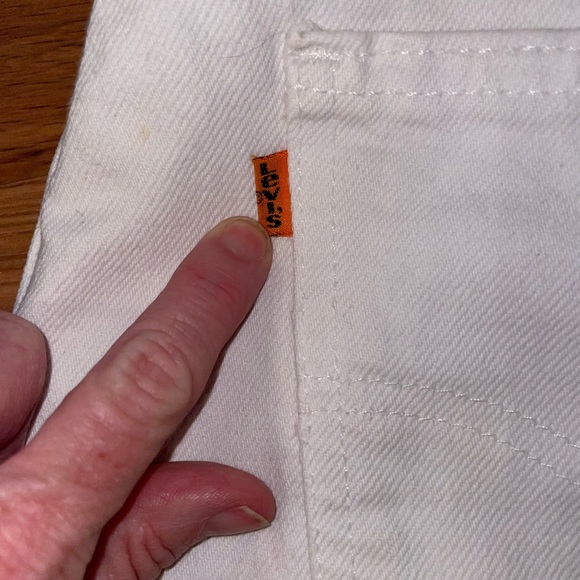LEVI’S Orange Tab Vintage Jean Shorts White Size 36 - Picture 4 of 9